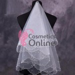 Voal pentru mireasa pe rotund fara pieptene VLM013 Ivoire - 130 cm lungime